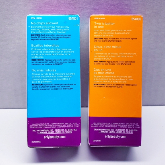 Orly Nail Treatments BASECOAT (Top 2 Bottom) and TOPCOAT (Won't Chip), 0.6 oz - Picture 2 of 7